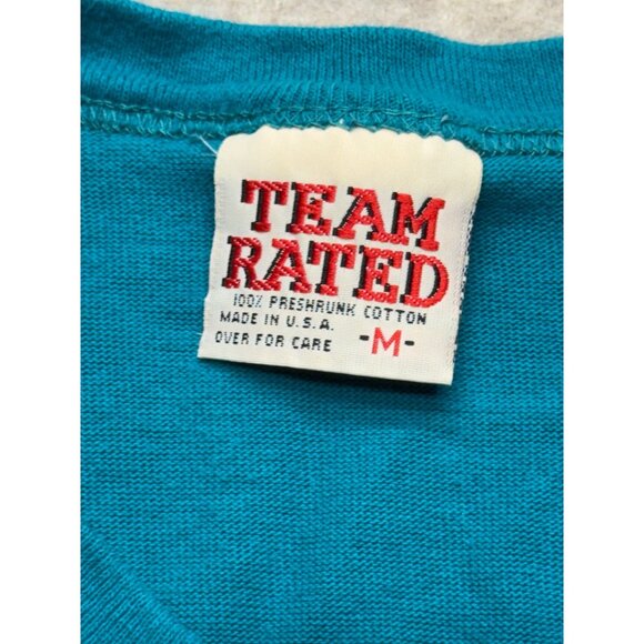 Vintage Miami Dolphins NFL T-shirt Team Rated Made in USA Oversized V-neck Slouc - Picture 4 of 10